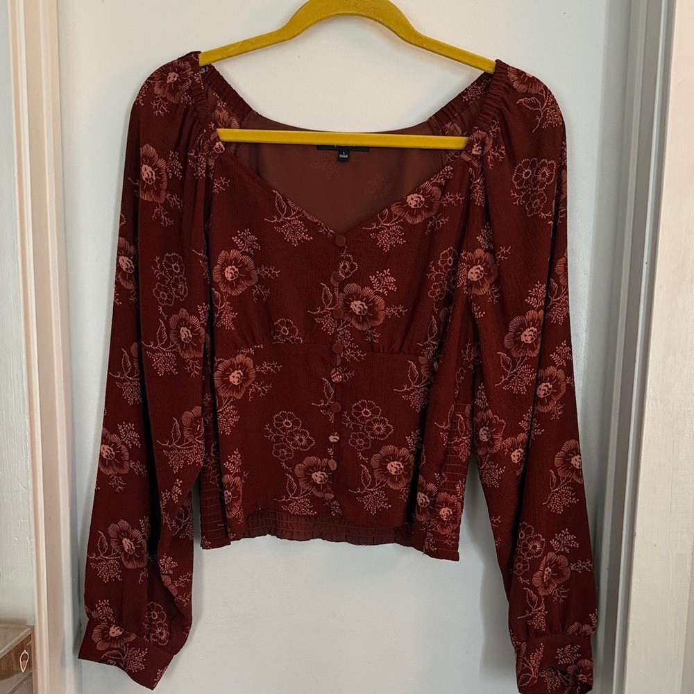 Madewell Floral Burgundy Women's Top